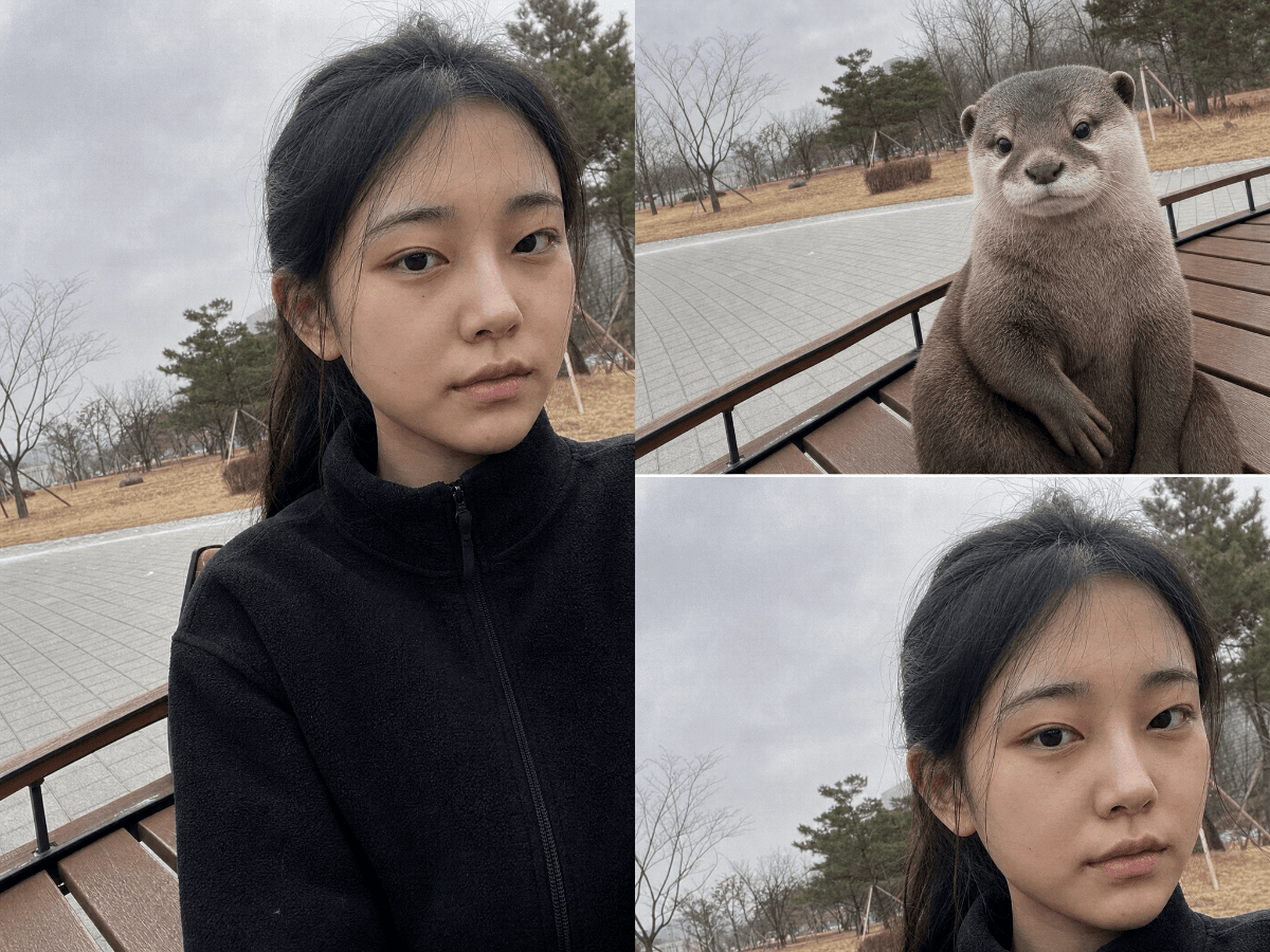 나와 닮은 동물 비교 입력 사진과 결과 예시