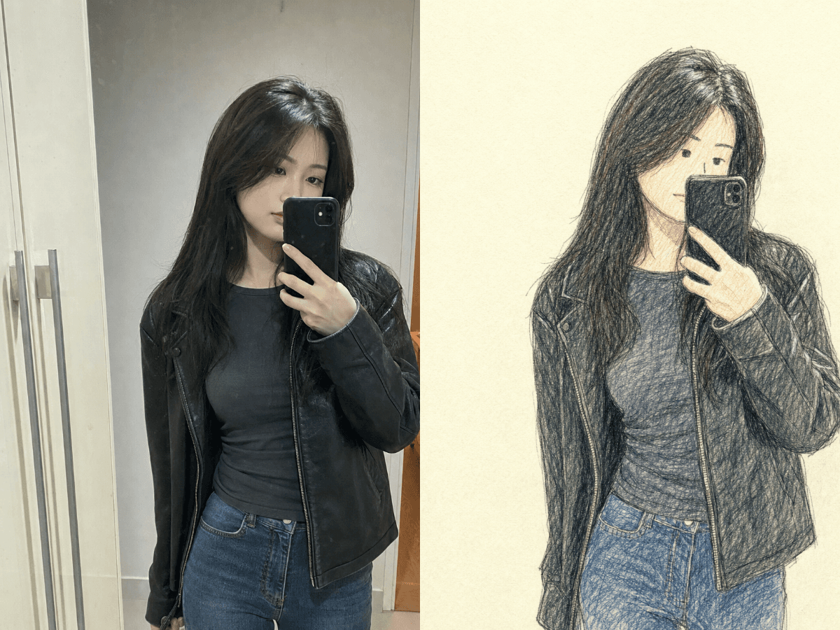 내 사진 낙서 그림 입력 사진과 결과 예시