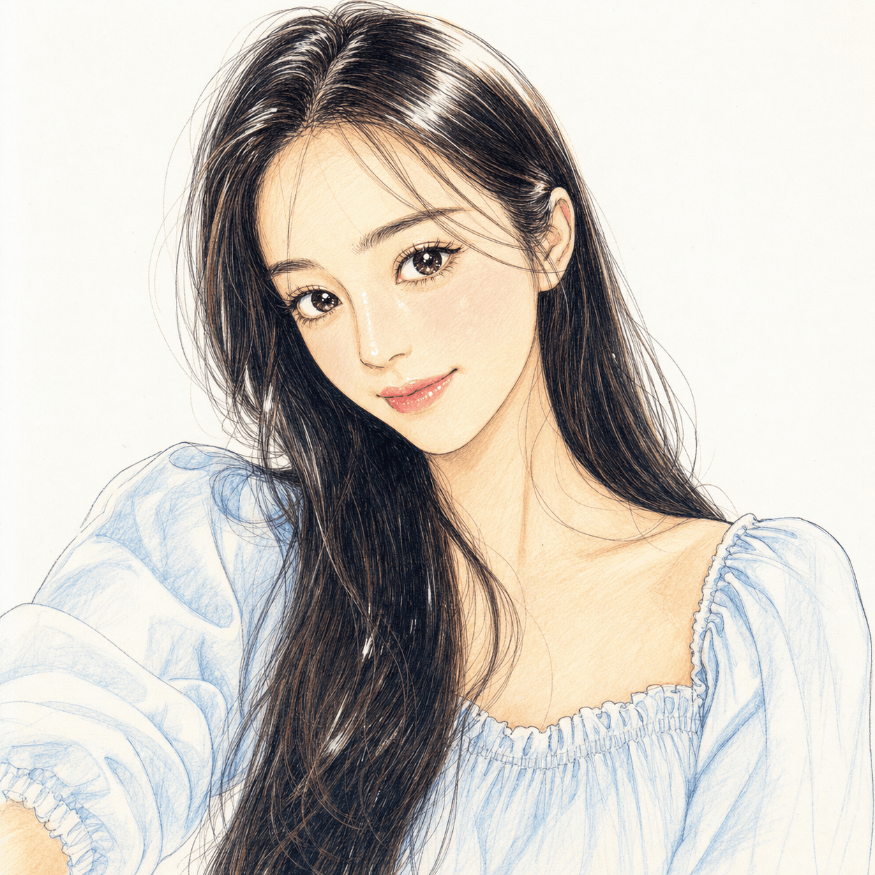 레트로 순정만화 셀카 입력 사진과 결과 예시