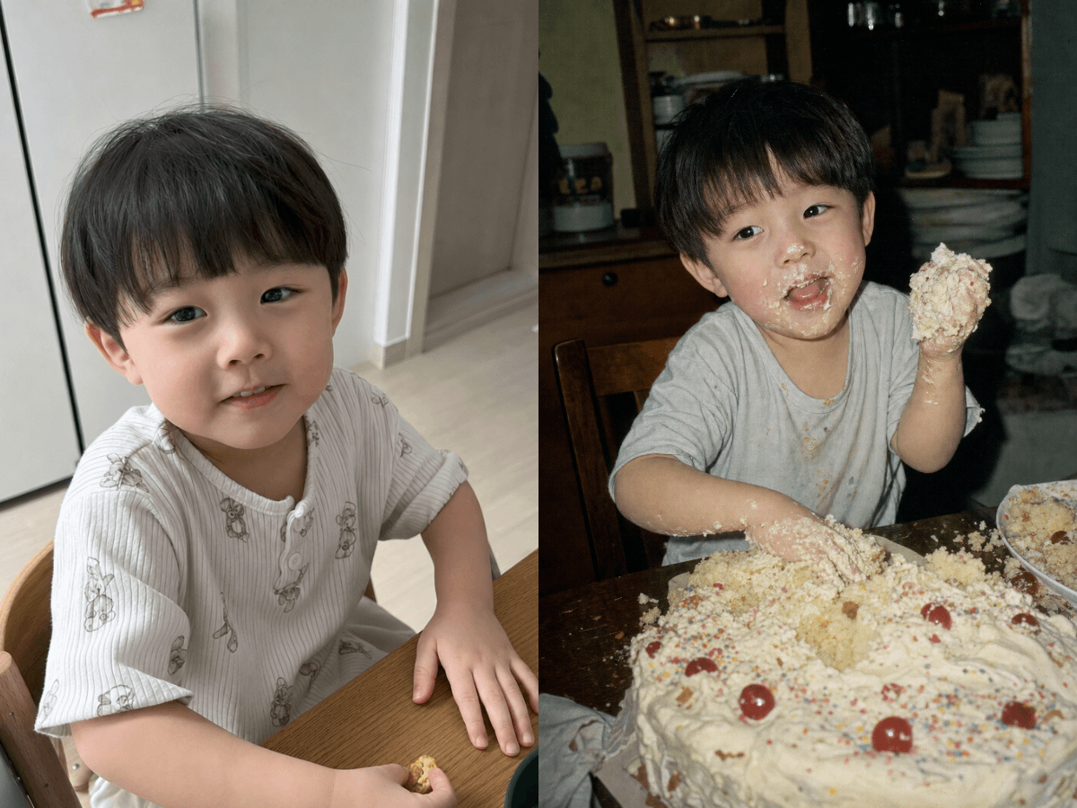 90년대 필름 생일 사진 입력 사진과 결과 예시
