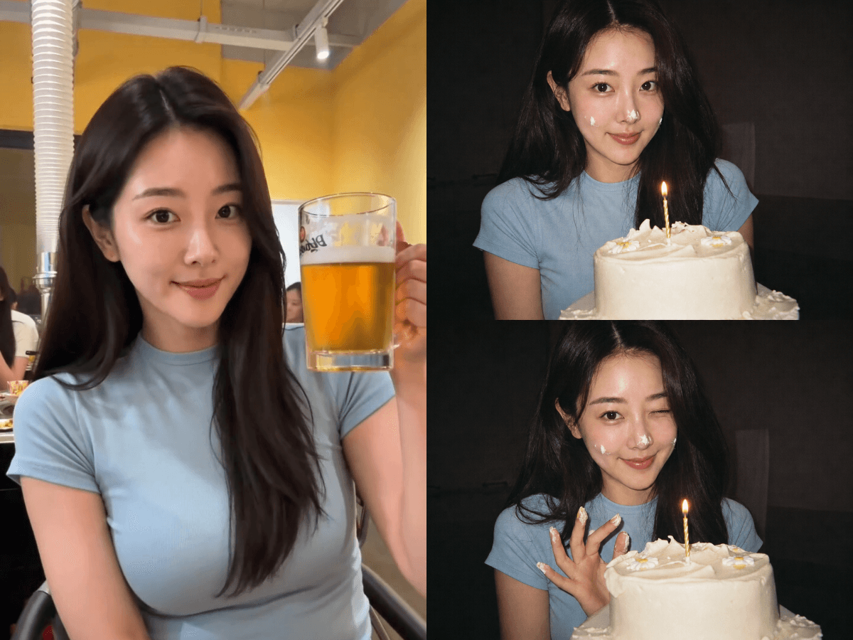 생크림 생일 사진 2컷 입력 사진과 결과 예시