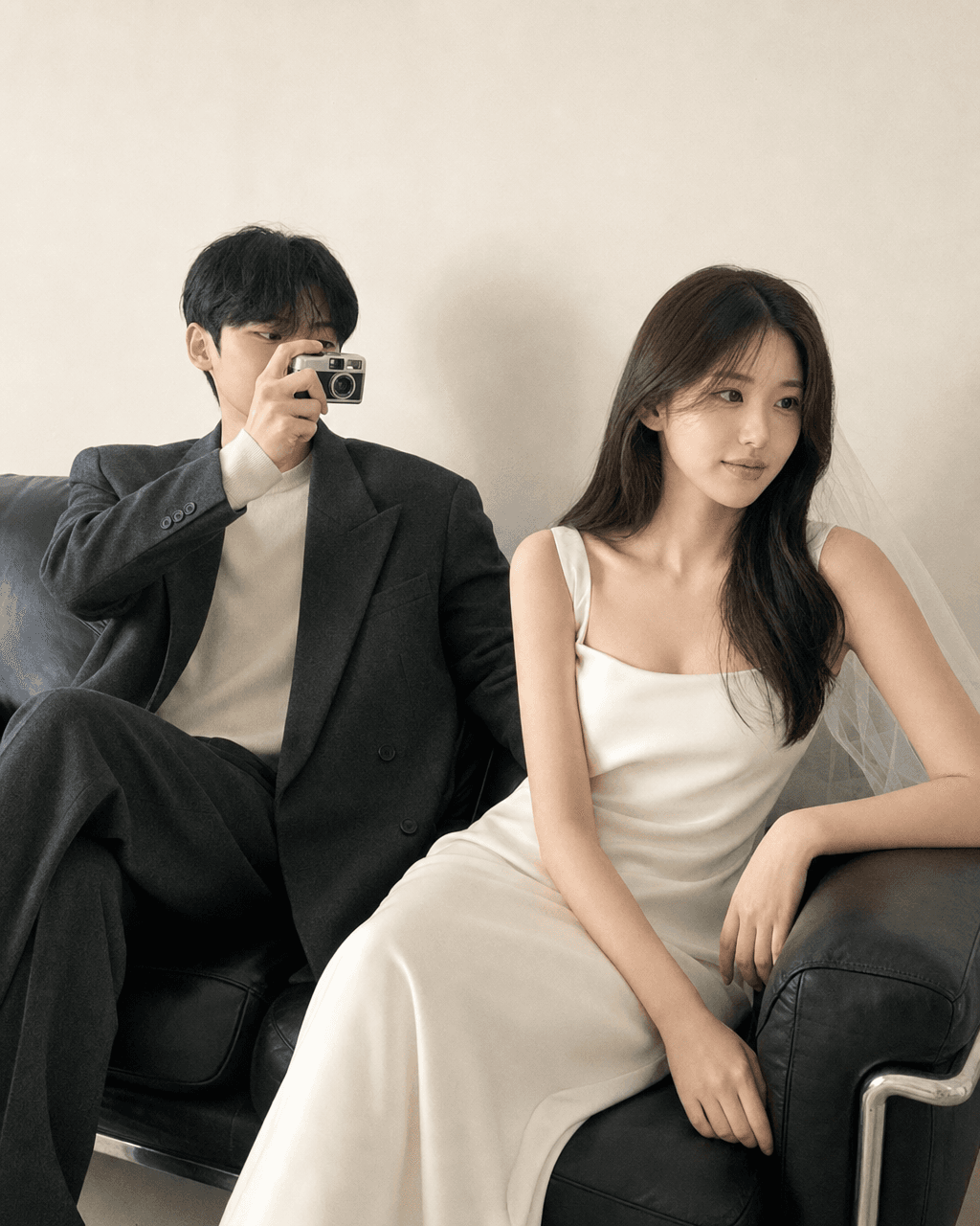 웨딩 서로를 찍는 순간 입력 사진과 결과 예시